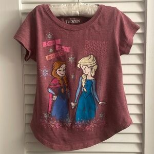 Disney Like New Elsa & Anna Frozen Tee XS (4-5)